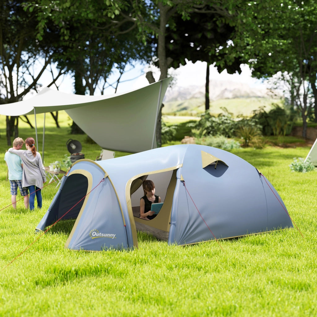 Tenda da campeggio 4 persone ¨C zephmum ¨C blu 345x240x130 cm