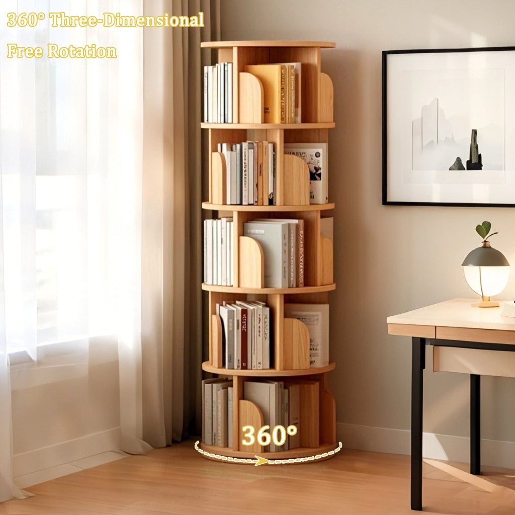 LIBRERIA Girevole 360° Salvaspazio MDF Effetto Legno