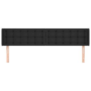 Testiera ad Orecchio Nera 183x16x78/88 cm in Similpelle 3118870