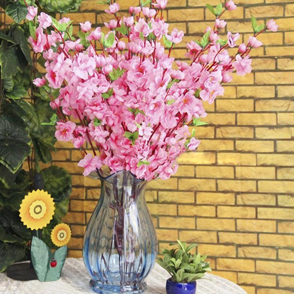 Trade Shop - 2 Pz Fiori Pesco Finti Artificiali Primavera Decorazione Interno Esterno Bouquet -