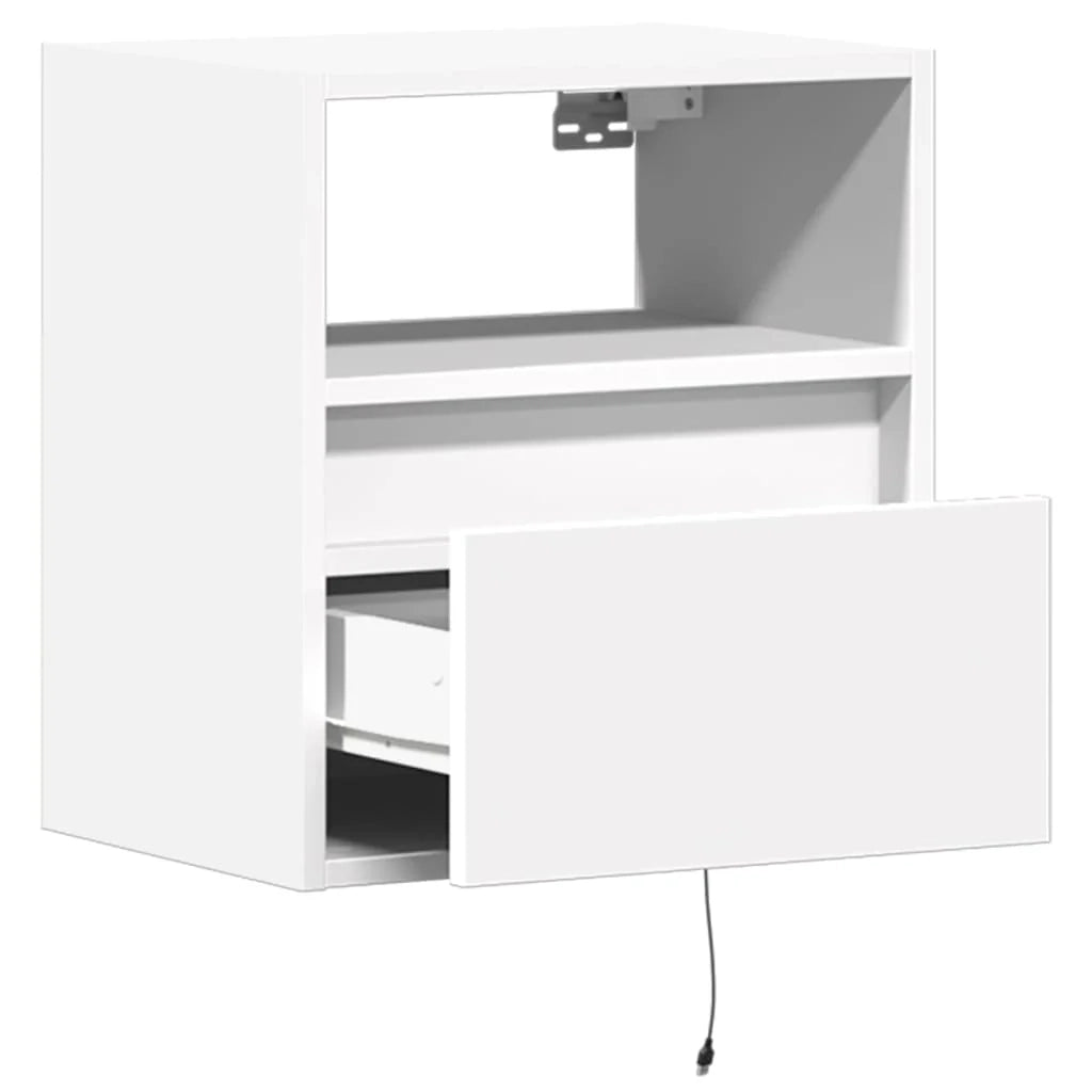 Mobile TV multimediale da parete mensola TV credenza mobile TV per sala da pranzo soggiorno camera da letto con luci LED 2 pezzi 41 x 31 x 45 cm bianco 02_0029105