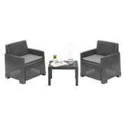 Salottino Outdoor Rosta, set Salotto da Esterno 2 Posti Made in Italy, Grigio Antracite
