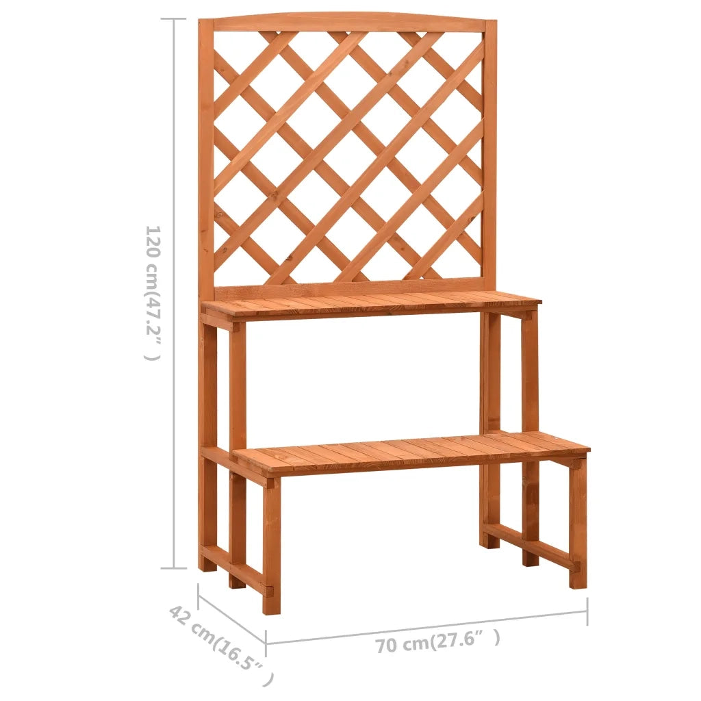 Fioriera con Traliccio Arancione 70x42x120 cm Massello di Abete cod mxl 69632