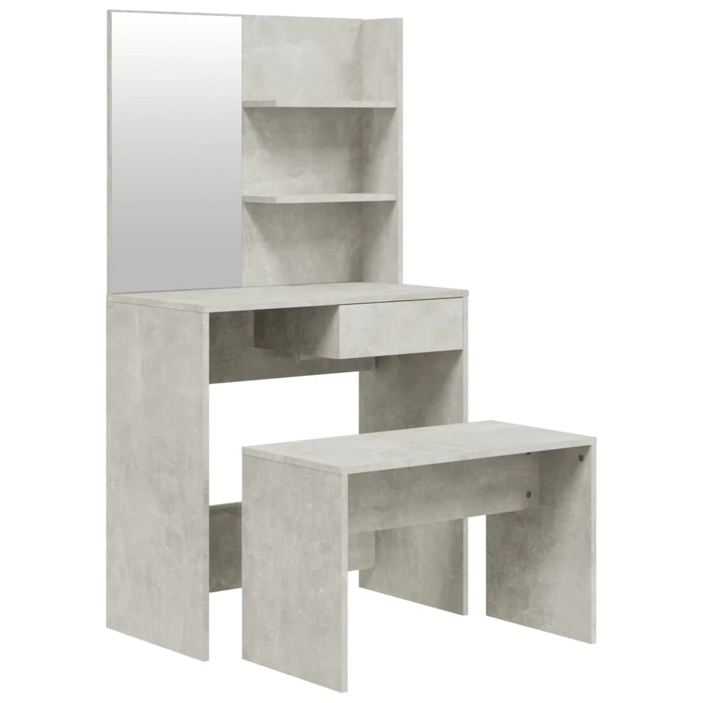 Set da toeletta dal design contemporaneo 74,5 x 40 x 141 cm grigio cemento 02_0006293