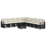 Set Divano da Giardino 10 pcs Nero polyrattan 3435736