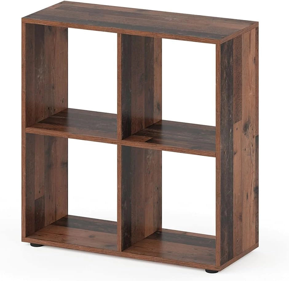 Scaffale Tetra, Rovere bianco/dorato, 72 x 72.6 cm, per la conservazione e l’esposizione di libri o scatole decorative