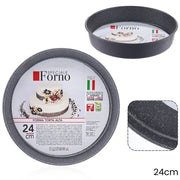 Trade Shop - Stampo Teglia Forma Tonda Torta Alta Antiaderente Antigraffio Da Forno ø20-22-24-28-32cm -    -diametro 24cm   -