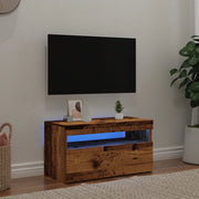 Mobile Porta TV con LED Legno Antico 75x35x40 cm Multistrato