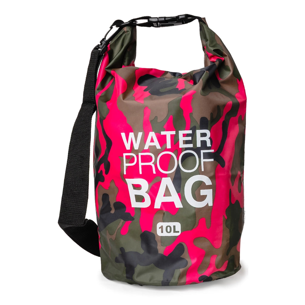 Senine, Borsa Impermeabile Capacità 10 lt, Rosa Mimetica Fuxia