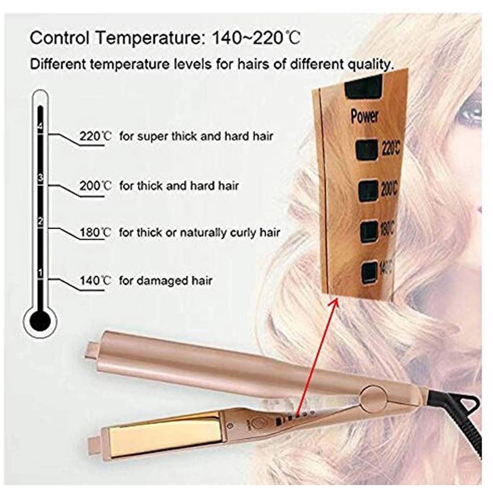 Trade Shop - Piastra Per Acconciatura Capelli 2in1 Ricci E Lisci Twistline Hair Curling Iron -