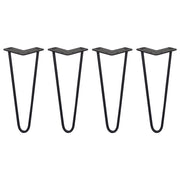 4 Gambe per Tavolo a Forcina SkiSki Legs 30,5cm Acciaio Nero 2 Rebbi 10mm