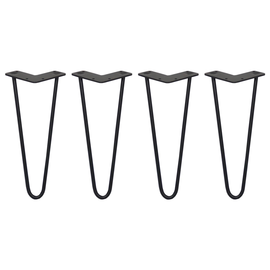 4 Gambe per Tavolo a Forcina SkiSki Legs 30,5cm Acciaio Nero 2 Rebbi 10mm