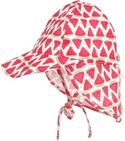 Cappello per bambino, cappello estivo per bambini, cappello per neonati con protezione collo e fascia a strisce, cappello flapper, cappello da spiaggia UV protettivo (XS: idoneo per misura capellatura 44-48 cm) - acqua melone