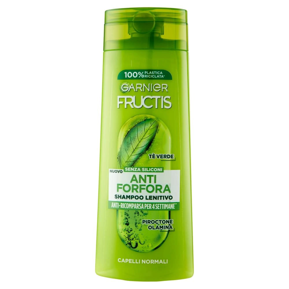 GARNIER FRUCTIS SHAMPOO 250 ML ANTI FORFORA PER 4 SETTIMANE 2IN1 LENITIVO CAPELLI NORMALI TE' VERDE