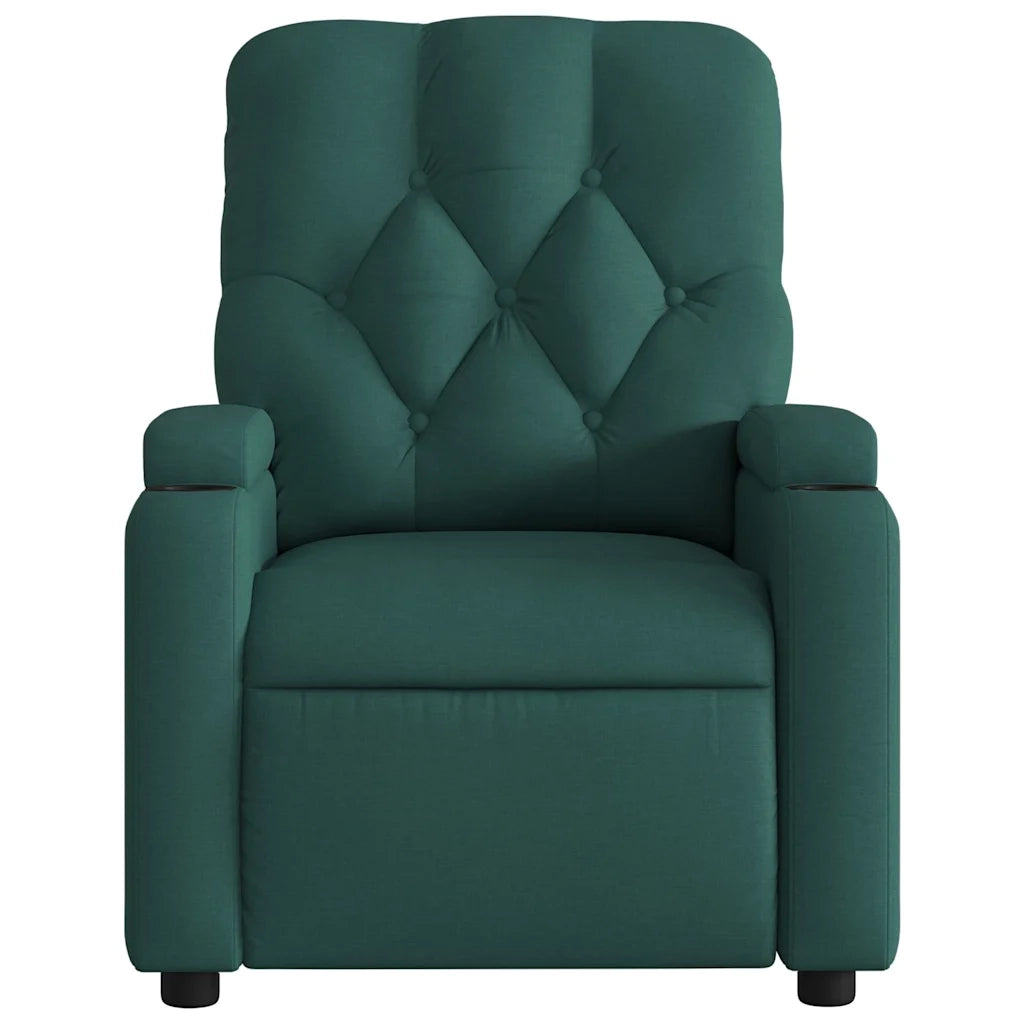 Divano Sedia-Poltrona Massaggiante Reclinabile Verde Scuro in Tessuto 658385