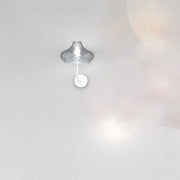 Applique Contemporanea Dress Metallo Bianco Vetro Blu 1 Luce E27