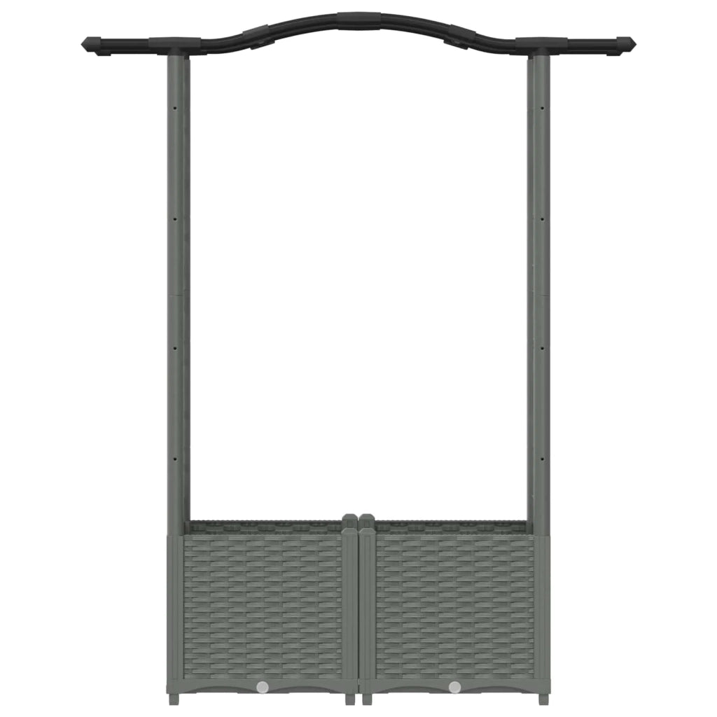 Letto Rialzato con Griglia e Tetto Grigio chiaro PP 42032578