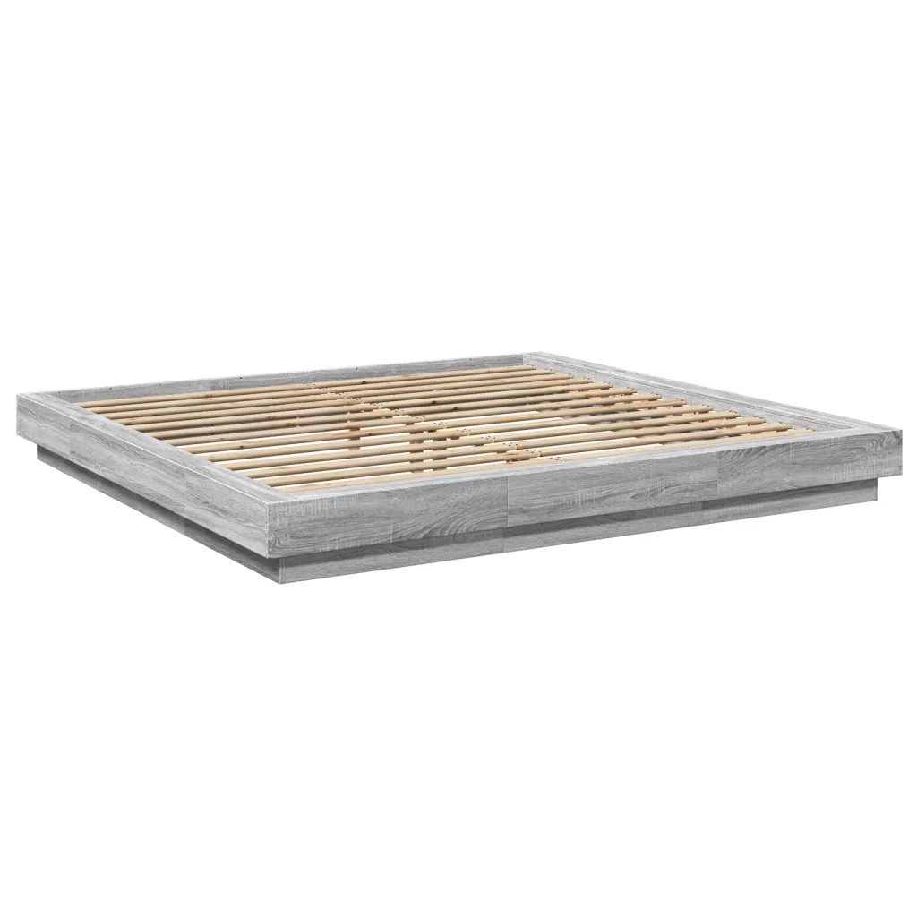 Giroletto Luci LED Grigio Sonoma 200x200 cm Legno Multistrato