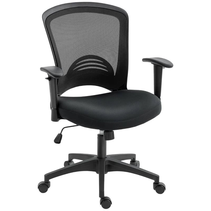 SEDIA DA UFFICIO TRASPIRANTE E RECLINABILE AD ALTEZZA REGOLABILE, IN TESSUTO A RETE, 65X59X92.5-102.5 CM, NERO