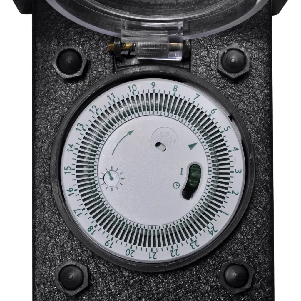 Presa Elettrica da Giardino a Pilastro Nero con Timer CFW2983510