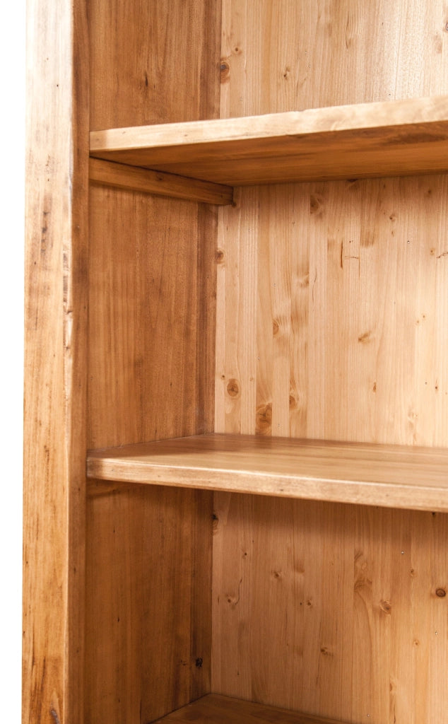 Biscottini Libreria in legno massello di tiglio finitura naturale L108xPR38xH211 cm. Made in Italy