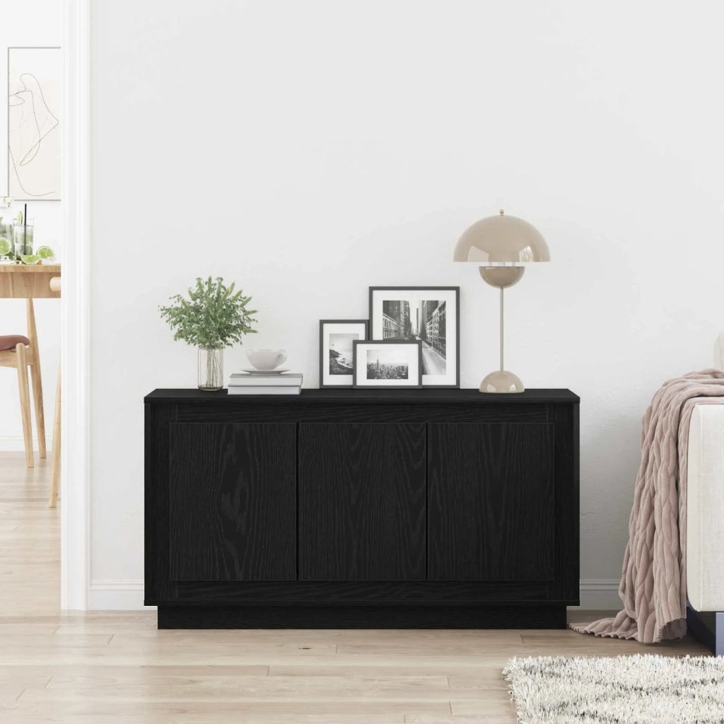 Credenza | Madia | Buffet da pranzo | Armadio da pranzo Rovere Nero 102 x 35 x 55 cm Legno multistrato