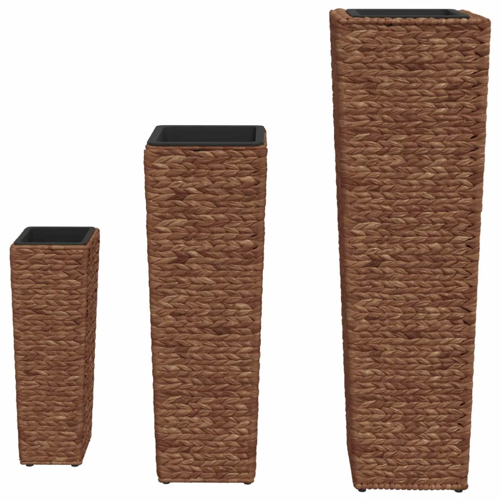 Letti Rialzati 3 pz in Giacinto Intrecciato Marrone Scuro 45569