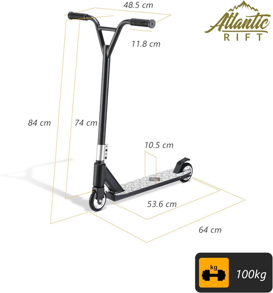 Monopattino Stunt Scooter Freestyle ABEC 9 Ruote in PU Manubrio a 360° Bambini Adulti