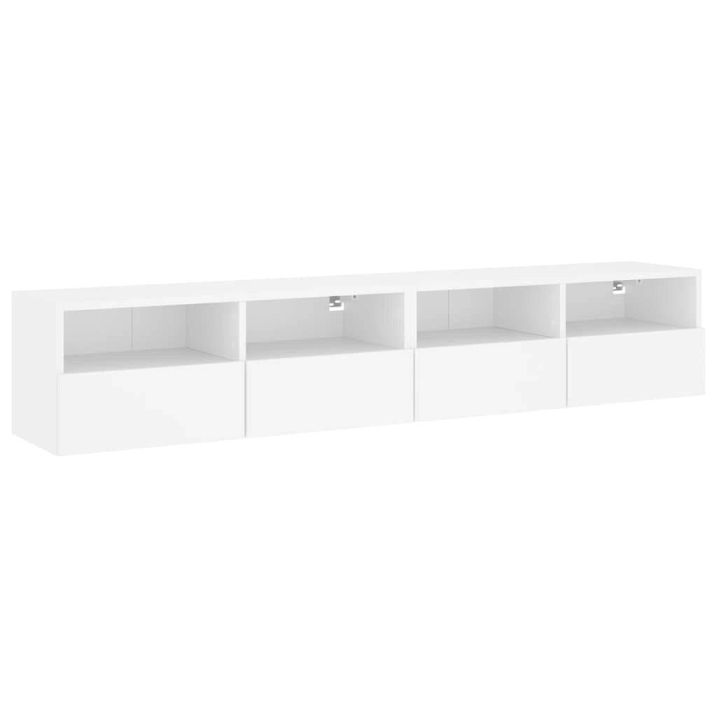 Mobili TV a Parete 2pz Bianchi 80x30x30 cm in Legno Multistratocod mxl 134054