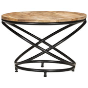Tavolino Nero 60x60x40 cm in Legno Massello di Mango Grezzo 321935