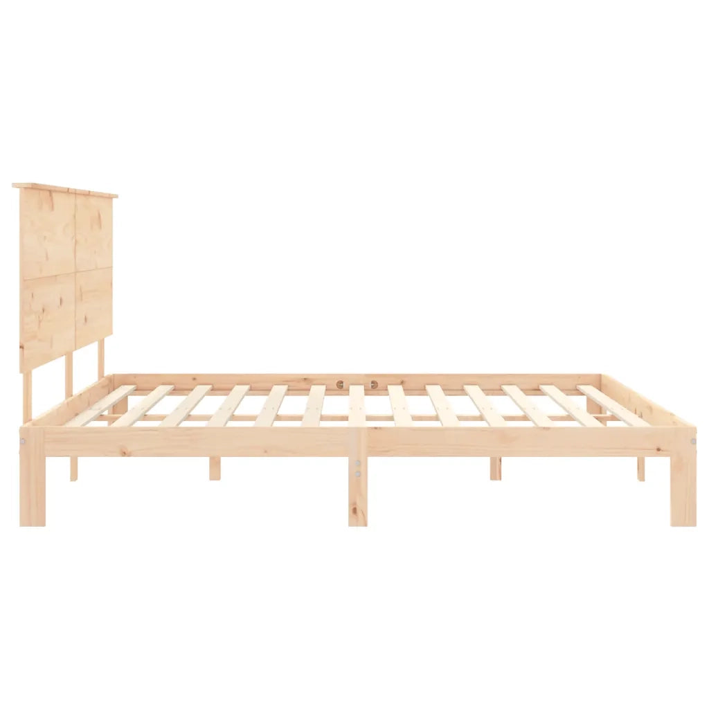 Letto matrimoniale | Letto per adulti | Giroletto senza Materasso 200x200 cm in Legno Massello di Pino
