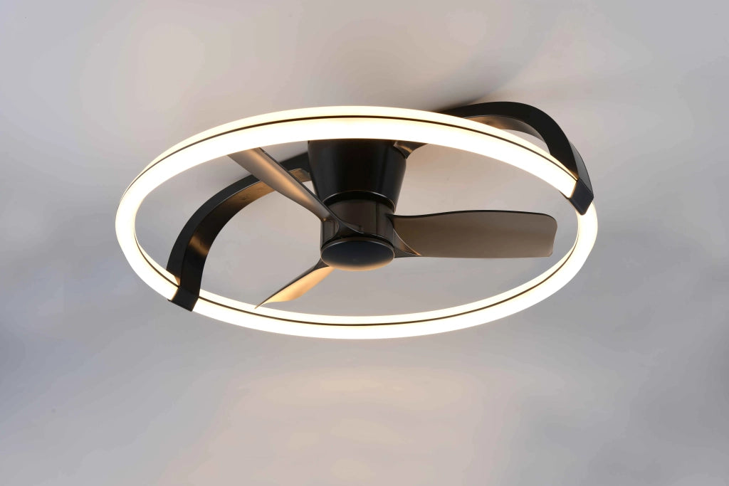 Plafoniera con Ventilatore estate/inverno, nero, D 73 cm Stockholm