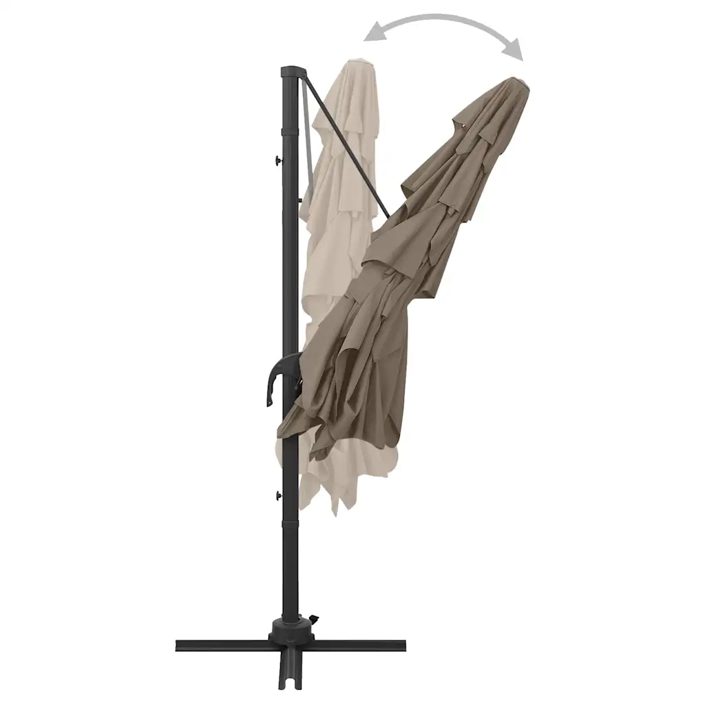 Ombrello | Parasolne a Sbalzo 4 Livelli Palo Alluminio 250x250 cm Tortora