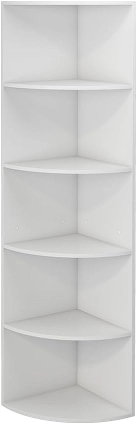 Libreria Fabienne, Bianco, 40 x 180 cm con 5 scomparti, adatto al montaggio a parete per una configurazione flessibile degli spazi