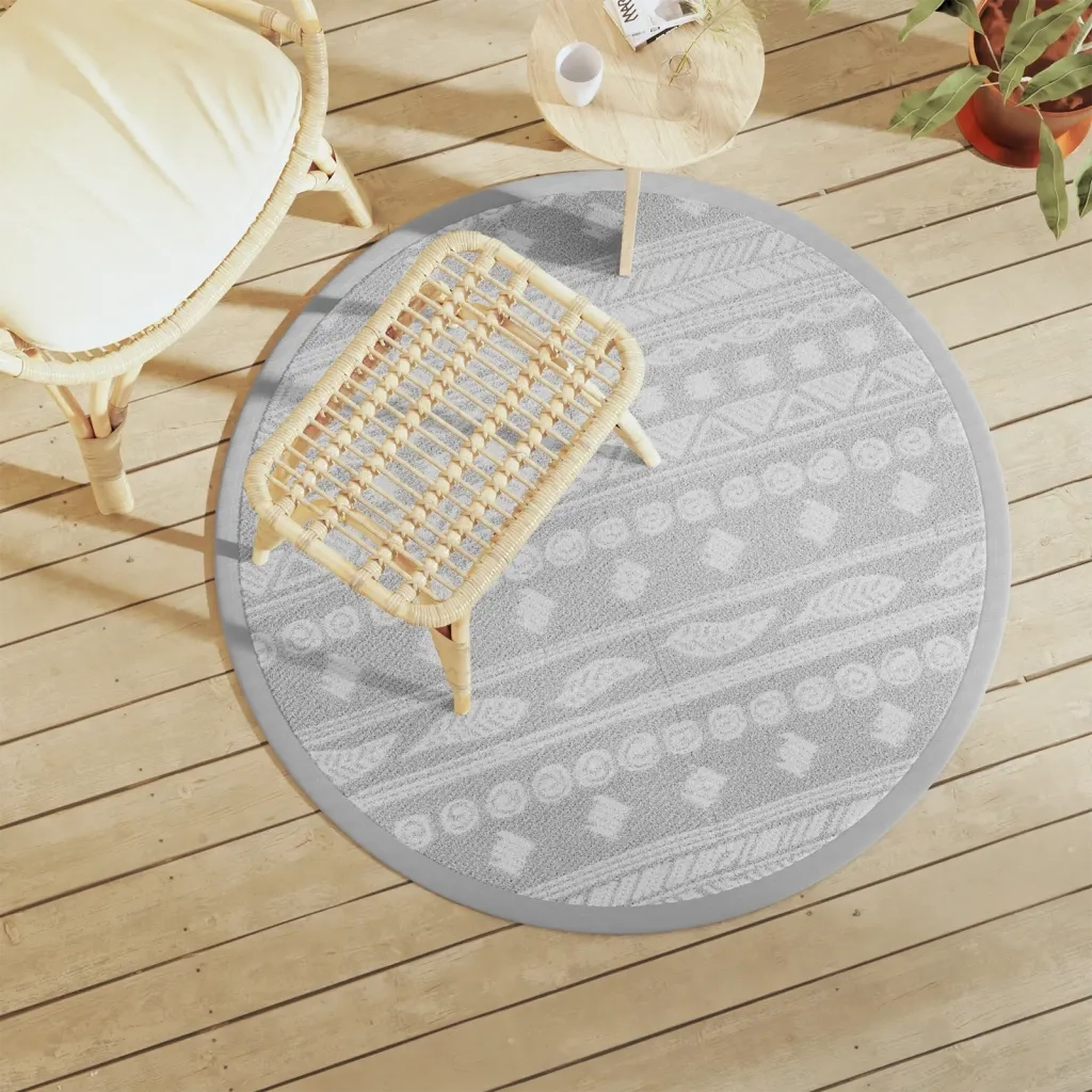 Tappeto da Esterno ARAKIL Grigio Ã˜120 cm in PP