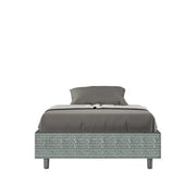 Letto una piazza e mezza contenitore imbottito 120x190 tessuto Aragona 7 azzurro Azelia