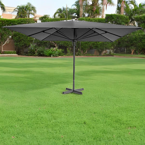 Ombrellone Zante 4x4 m con Palo Centrale in Alluminio – Telo Poliestere 240 g/m² Rivesti Palo Antracite - Telo Grigio
