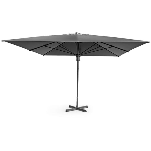 Ombrellone Zante 4x4 m con Palo Centrale in Alluminio – Telo Poliestere 240 g/m² Rivesti Palo Antracite - Telo Grigio
