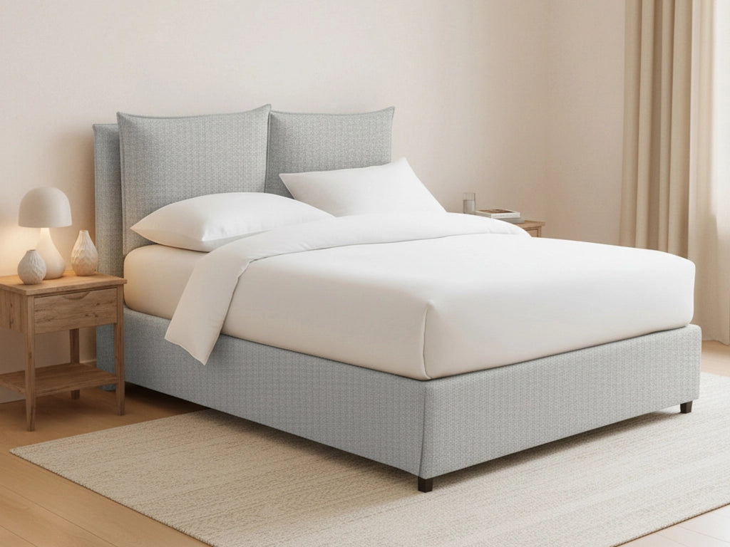Falmouth, Letto Piazza e Mezza Sfoderabile Made in Italy, Grigio Chiaro