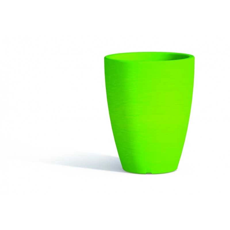 Vaso moderno di design Ø30 H38 in polimero verde resistente per interno ed esterno - Made in Italy - Monacis