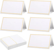 50 carte da tavolo bianche con bordo in oro per matrimoni e occasioni speciali (bianco)