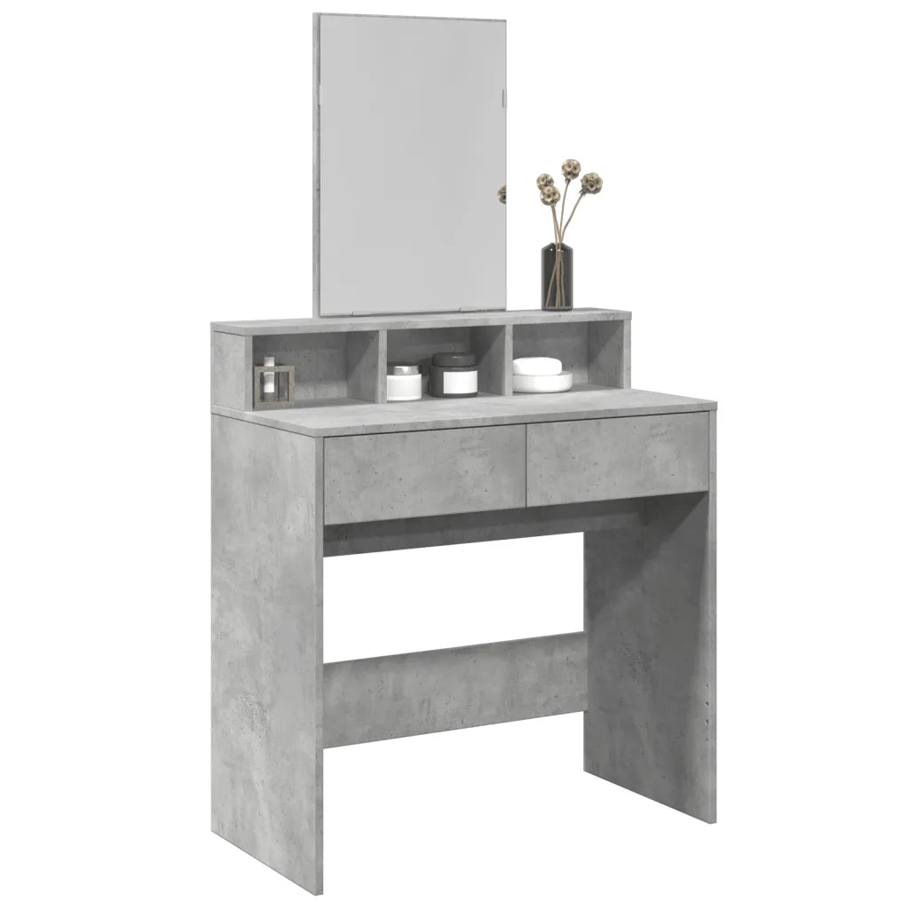 vidaXL Toeletta con Specchio Grigio Cemento 80x41x144,5 cm
