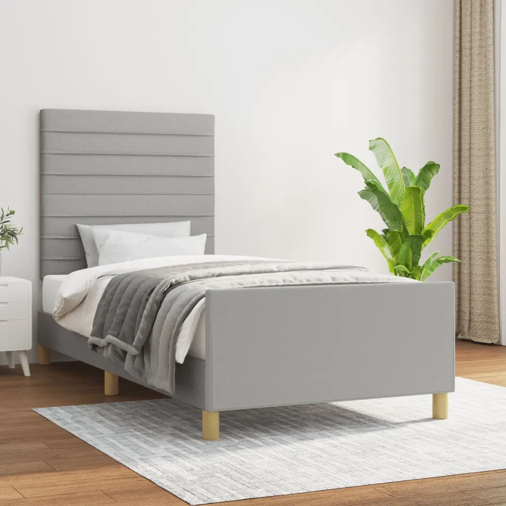 Giroletto senza Materasso-Struttura Letto Grigio Chiaro 100x200 cm Tessuto 460937
