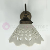VOLTERRA Lampada da Parete Ottone e Ceramica Rustica Country