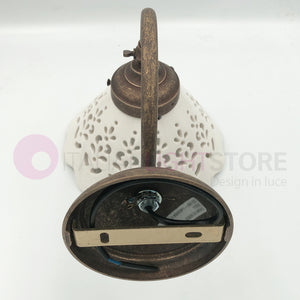 VOLTERRA Lampada da Parete Ottone e Ceramica Rustica Country