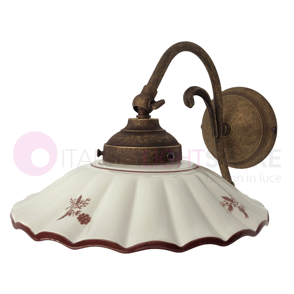 ALTOPASCIO Applique da Parete Ceramica Ottone Rustica Country COLORE DECORI: MARRONE