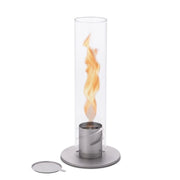 Lampada a Bioetanolo da Tavolo Ø12x54 cm in Acciaio Inossidabile Grigio