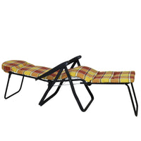 Marvin Sdraio Reclinabile da Giardino Sofia con Poggiapiedi Estraibile, 7 Posizioni, Cuscino Anat ROSSO/ARANCIO A QUADRI