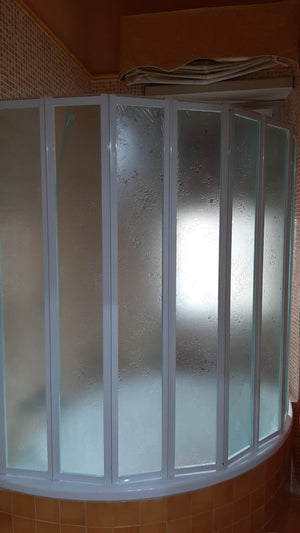 Box Sopravasca a 7 Ante Pieghevoli in Acrilico Effetto Goccia - Made in Italy - Misura: 154-155 x H 140 cm