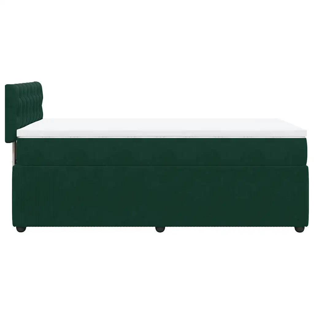 Giroletto a Molle con Materasso Verde Scuro 90x190 cm Velluto 3287623